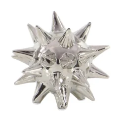 Set Of 3 Modern Ceramic Spiked Star Figurine Silver - Olivia & May -Olivia & May GUEST 7e7030fe 3493 4c88 a08b 09ea9f3e2a0b
