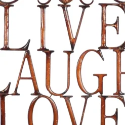 28" X 21" Traditional Metal Live Laugh Love Wall Décor Brown - Olivia & May -Olivia & May GUEST 7f4e307f c51f 4d5e ad24 14cec65bbcff
