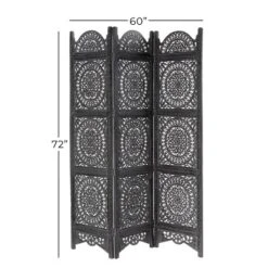 Eclectic Wood Room Divider Screen Black - Olivia & May -Olivia & May GUEST 7f665cbb 1166 4032 983f d614dfa2336d