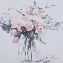 Canvas Floral Handmade Bouquet Framed Wall Art With Gold Frame Pink - Olivia & May -Olivia & May GUEST 7f79b4e5 8817 4f52 854f f75f498a0313