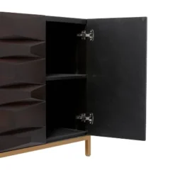 Contemporary Bold Facet Carved Wood Buffet Cabinet Brown - Olivia & May -Olivia & May GUEST 8014c9ed 702b 4887 9852 4aeee0c715e4