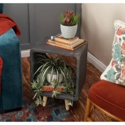 FIBER CLAY WOOD ACCENT TABLE 16W 21H - Olivia & May -Olivia & May GUEST 80a7e952 2d6a 4237 b7e8 4d42fc8bed45