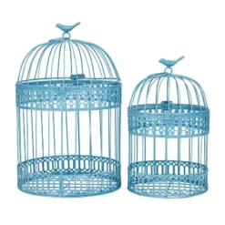 Set Of 2 Metal 15.6" Country Cottage Birdcage - Olivia & May -Olivia & May GUEST 80c332e6 c410 4173 8e71 83fc013bf580