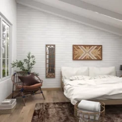 Farmhouse Wood Window Pane Inspired Wall Mirror Brown - Olivia & May -Olivia & May GUEST 80cd47c8 0bc5 4877 b976 bf7c794b1b78