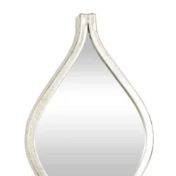 Metal Slim Stacked Chain 5 Layer Wall Mirror With Tear Drop Pattern And Foil Detailing Silver - Olivia & May -Olivia & May GUEST 8173c2a9 fa66 47bf a7f2 3506c80c519e