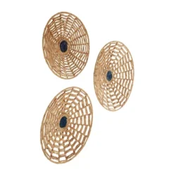 Set Of 3 Seagrass Plate Handmade Woven Basket Wall Decors Brown - Olivia & May -Olivia & May GUEST 8182f0de 3e54 418a 8f94 bd9336099efc