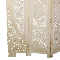 Eclectic Wood Room Divider Screen White - Olivia & May -Olivia & May GUEST 81acefc6 102a 44dd 81fe 8bdb26192af6