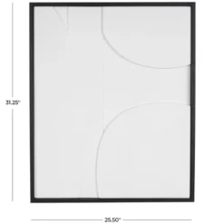 Olivia & May 31"x26" Wood Geometric Wall Decor Black Wood : Contemporary Style, Vertical Orientation, Sawtooth Hanging -Olivia & May GUEST 81f1f051 9b09 4796 99ab c56ba0c4b26a