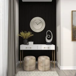 24" X 24" Round Aluminum Layered Rim Wall Clock - Olivia & May -Olivia & May GUEST 8215af92 57eb 4e2d 813a 6e241b346226