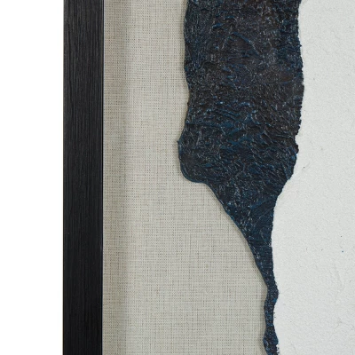 36" X 24" Canvas Abstract Mixed Media Inspired Framed Wall Art Gray - Olivia & May 5 36" X 24" Canvas Abstract Mixed Media Inspired Framed Wall Art Gray - Olivia & May - Image 3