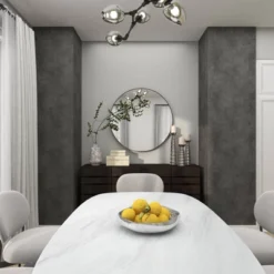 Contemporary Wood Round Wall Mirror - Olivia & May -Olivia & May GUEST 826cd0c6 221c 4210 8f9f 387159a80e1a