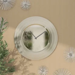 24" X 24" Round Aluminum Layered Rim Wall Clock - Olivia & May -Olivia & May GUEST 827aa975 f87d 4823 bf9a 2e243118ed15