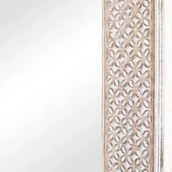 Wood Floral Intricately Carved Wall Mirror White - Olivia & May -Olivia & May GUEST 830fea55 d3a3 477f bf74 1a352a807434