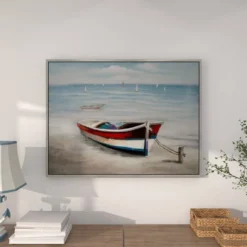 Canvas Sail Boat Framed Wall Art With Silver Frame - Olivia & May -Olivia & May GUEST 836ba037 591b 4a28 aa33 296c4707bd32