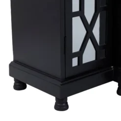 Glam Mirror And Wood Storage Cabinet Black - Olivia & May -Olivia & May GUEST 839dbab3 8dd6 4a6d b907 8768d4d5eb7b