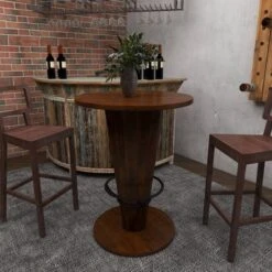 Rustic Gum Tree Wood Bar Height Table - Brown - Olivia & May -Olivia & May GUEST 843c67ac 4a9d 4b61 b434 c4c67c431c93