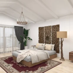 Rustic Floor Lamp Beige - Olivia & May -Olivia & May GUEST 847f09bb 2fa3 4015 b90d 4da27ce2e786