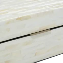 Set Of 2 Shell Mosaic Patterned Wood Box White - Olivia & May -Olivia & May GUEST 84c657e4 f342 4f0b 9e62 07aad831662c