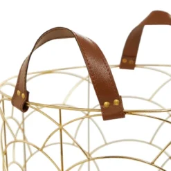 Set Of 3 Large Metal Storage Baskets Gold - Olivia & May -Olivia & May GUEST 84ccef61 230c 42b1 bdc5 09dfc4cfc6cd