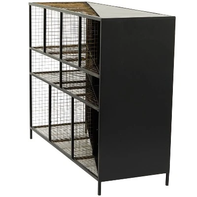 Industrial Mesh Metal Console Table Black - Olivia & May 7 Industrial Mesh Metal Console Table Black - Olivia & May - Image 5