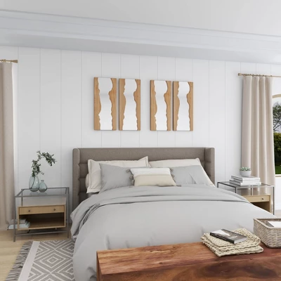 Contemporary Wood Wall Mirror Set Of 2 Brown - Olivia & May 9 Contemporary Wood Wall Mirror Set Of 2 Brown - Olivia & May - Image 7