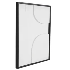 Olivia & May 31"x26" Wood Geometric Wall Decor Black Wood : Contemporary Style, Vertical Orientation, Sawtooth Hanging -Olivia & May GUEST 865132cc 15da 47db 823f 85529380f5e9