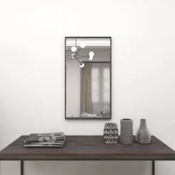 Contemporary Wood Rectangle Shaped Wall Mirror With Thin Minimalistic Frame - Olivia & May -Olivia & May GUEST 86867f6c 45ab 47c1 b9db 564229ac30fd