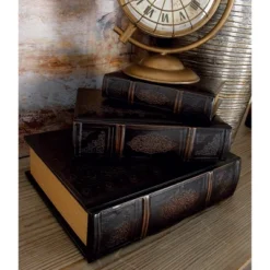 Vintage Reflections Rustic Wood-Style MDF And Synthetic Leather Book Box Set 3ct - Olivia & May -Olivia & May GUEST 871b8f58 a7ec 41cc 99af 9a58a1762e98