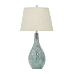 Ceramic Table Lamp With Drum Shade Set Of 2 Turquoise - Olivia & May -Olivia & May GUEST 87669d4b d3b9 4c58 861e cd3ebedbba57