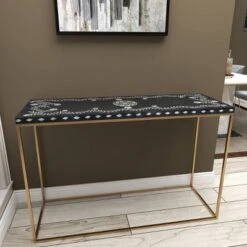 Eclectic Wood Console Table Gold - Olivia & May -Olivia & May GUEST 87e84b9e 4c71 4611 b33c 323ae8207e3c