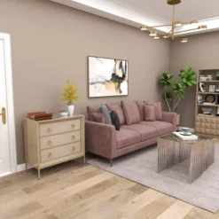 Wood And Metal Mirror Chest Silver/Gray - Olivia & May -Olivia & May GUEST 880b7033 4dbd 4148 b81d 4beaf4c62758