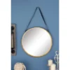 Metal Wall Mirror With Leather Strap Gold - Olivia & May -Olivia & May GUEST 8854ccf6 5ff7 4dd7 9854 8af7e1368030