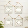 Wood Carved Designs Wall Mirror With Rope Hanger Set Of 4 White - Olivia & May 2 Wood Carved Designs Wall Mirror With Rope Hanger Set Of 4 White - Olivia & May -Olivia & May GUEST 88782480 5f5d 4b3c 9051 2d273f2e1f25