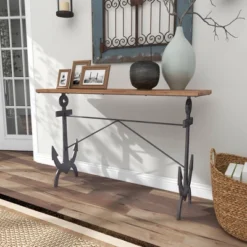Coastal Anchor Metal Console Table Brown - Olivia & May -Olivia & May GUEST 887cad85 7411 44ac 9a21 1b8f55db8bde
