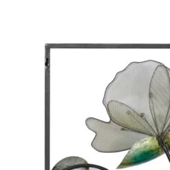 Metal Floral Wall Decor With Black Frame Set Of 2 Black - Olivia & May -Olivia & May GUEST 888dc6fc fc84 498a b2c9 9157a51d90dd