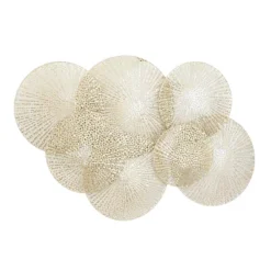 Metal Plate Wall Decor With Perforated Design Gold - Olivia & May -Olivia & May GUEST 888f8415 c34f 44f3 81c7 393f36948a04
