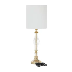 26" X 10" Glam Glass Table Lamp Gold - Olivia & May -Olivia & May GUEST 88aeb7c7 402c 4033 a3bd dd1cc41cd8ce