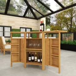 Patio Bar Table Teak - Olivia & May -Olivia & May GUEST 893657b3 95f4 4742 8a1d c058be112ea7