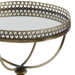 Metal And Glass Round Pedestal Table Gold - Olivia & May -Olivia & May GUEST 89832931 b0f7 4110 9e66 146ff38d7f14