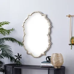 Aluminum Handmade Quatrefoil Shaped Wall Mirror Gold - Olivia & May