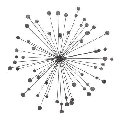 Metal Starburst Wall Decor With Crystal Embellishments Silver - Olivia & May 4 Metal Starburst Wall Decor With Crystal Embellishments Silver - Olivia & May - Image 2