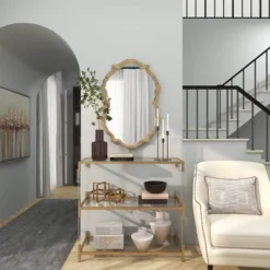 Aluminum Handmade Quatrefoil Shaped Wall Mirror Gold - Olivia & May -Olivia & May GUEST 8ae5cc7e 3008 4cc8 ad7c c1b8ea648c03