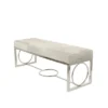 Contemporary Decorative Stainless Steel Cowhide Bench Silver - Olivia & May -Olivia & May GUEST 8bf24f5e 0301 4ca4 be7d fc1eb0030daf