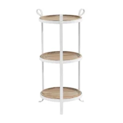 Farmhouse 3 Tiered Metal Accent Table White - Olivia & May