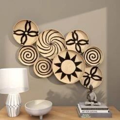 Metal Plate Wall Decor With Black Patterns Brown - Olivia & May -Olivia & May GUEST 8cb8fe81 1c4a 4466 99b3 6d613a55d95f