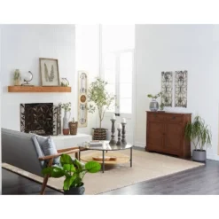 Traditional Wood Shutter Style Cabinet Brown - Olivia & May -Olivia & May GUEST 8d0f5796 cc55 42e2 9acd 87ab523f8888