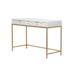 Contemporary 2 Drawer Metal Console Table White - Olivia & May -Olivia & May GUEST 8e481cb4 1168 4067 be2f 1ca73e0ca6dd