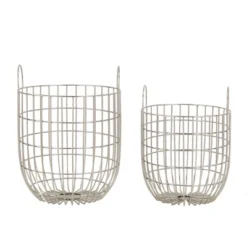 Set Of 2 Contemporary Iron Storage Baskets Silver - Olivia & May -Olivia & May GUEST 8e5f0e7f e23e 4cc2 9c1a 38c5568a73f7