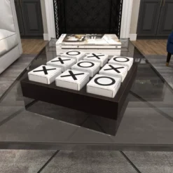 14" Contemporary Wooden Tic Tac Toe Sculpture Black - Olivia & May -Olivia & May GUEST 8e76b6ce 2556 49fd bd81 264e83327f80