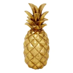 14" Decorative Polystone Pineapple Figurine Gold - Olivia & May -Olivia & May GUEST 8e8b3e65 1ba8 43fa 9533 a35085f913bb